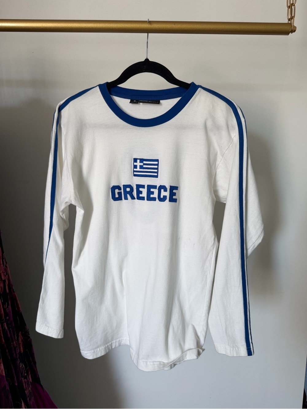 surf style White & Blue 'GREECE' Long-Sleeve